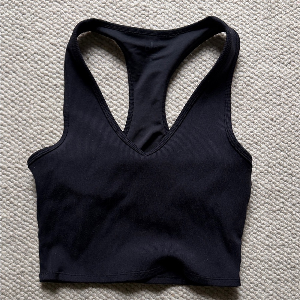ALO Yoga Black V-Neck Sports Bra